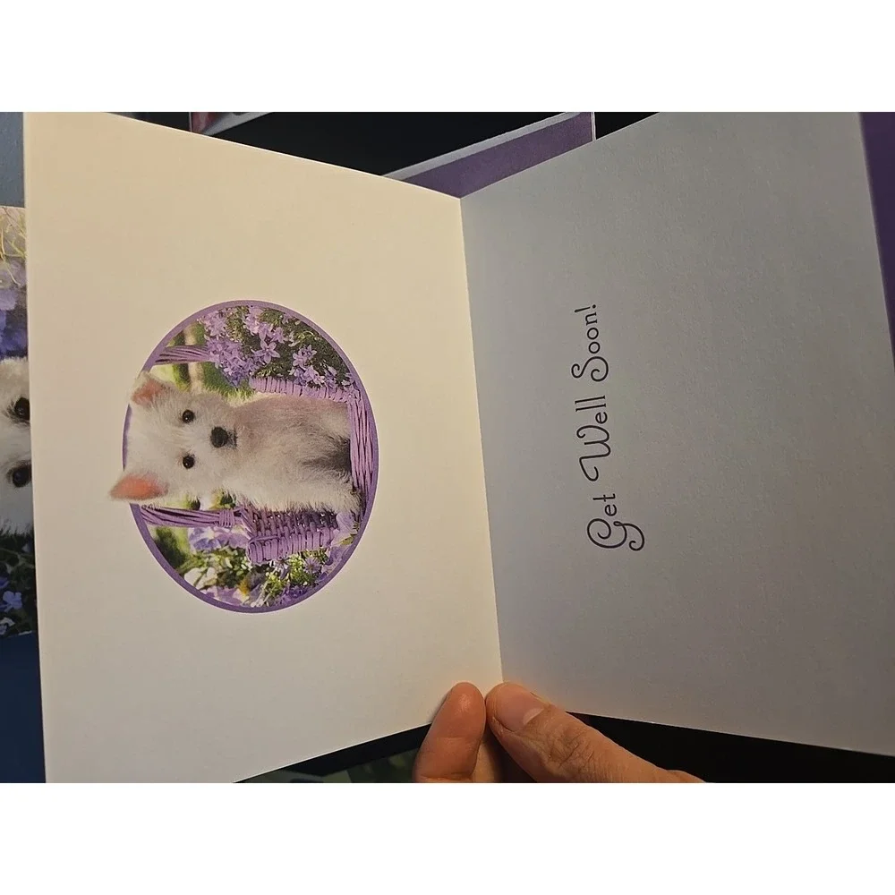 Set of‎ 7 Animal Birthday Get Well Cards Dog Cat Lover Greeting Card Lot NEW